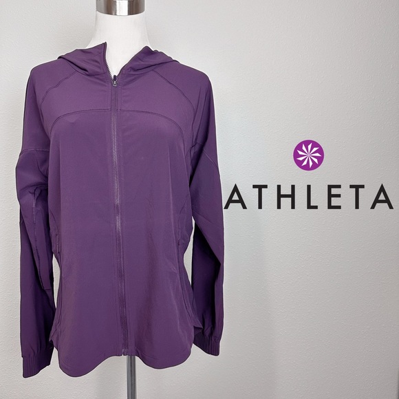 NWT! Athleta M Running Free Jacket, Purple - Picture 1 of 8